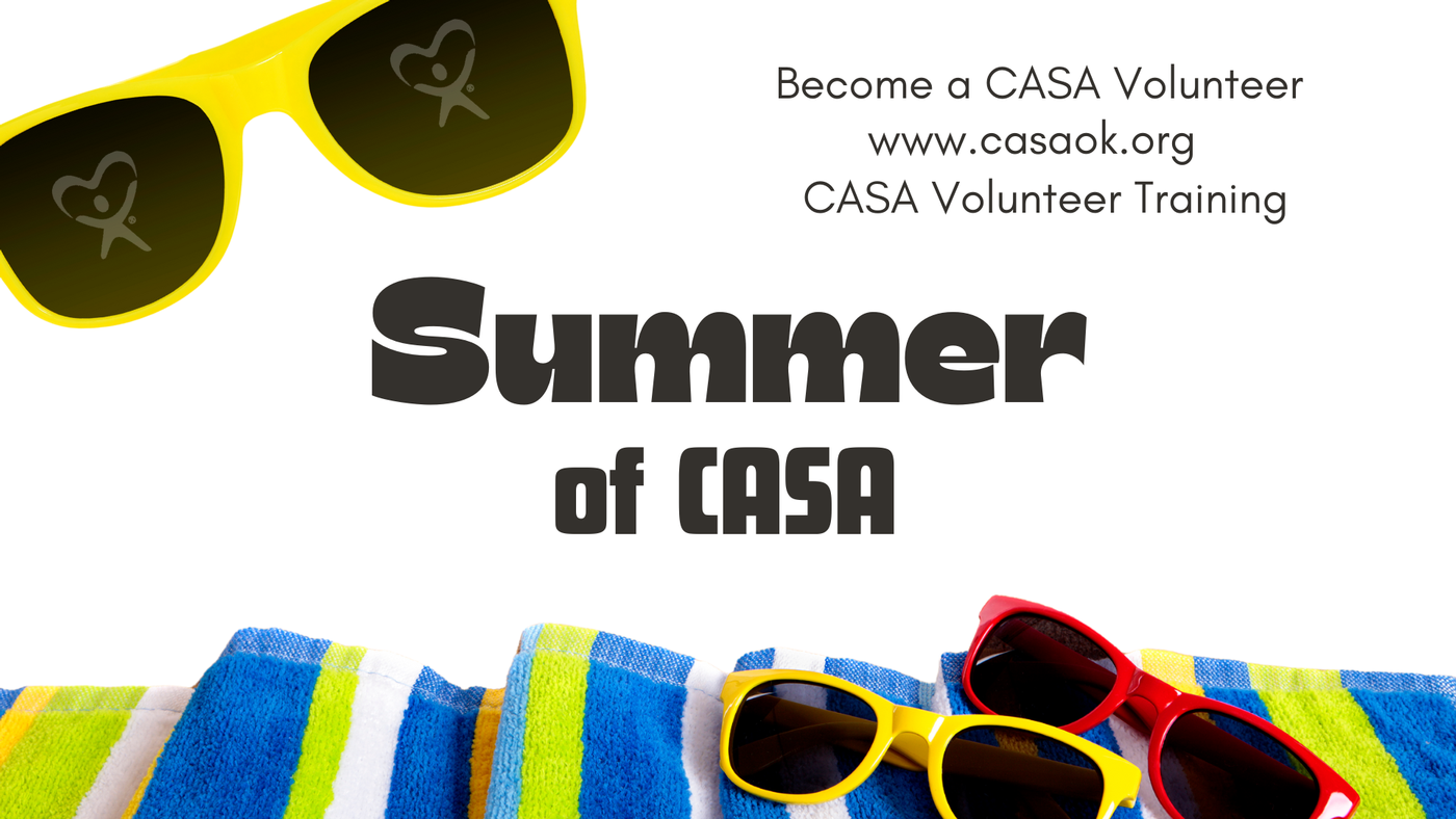 Summer of CASA volunteer training flyer. 